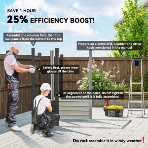 Outsunny 6 x 4FT Galvanized Garden Storage Shed, Metal Outdoor Shed with Double Doors and 2 Vents, Grey - Image 4