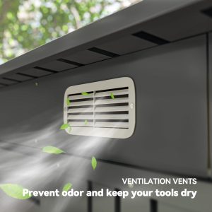 Outsunny 6 x 4FT Galvanized Garden Storage Shed, Metal Outdoor Shed with Double Doors and 2 Vents, Grey - Image 7