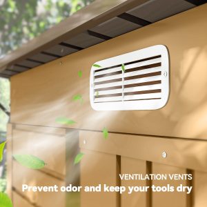 Outsunny 6 x 4FT Galvanized Garden Storage Shed, Metal Outdoor Shed with Double Doors and 2 Vents, Yellow - Image 17