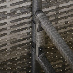 Outsunny 6pcs Outdoor Rattan Sofa Set Garden Wicker Sectional Couch Furniture Set with Dining Table and Chair Dark Grey - Image 11