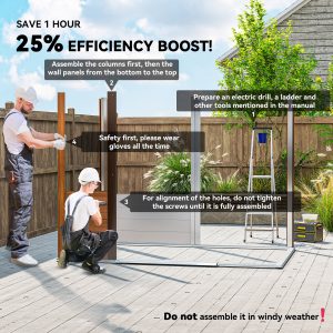 Outsunny 7.7' x 6.5' Outdoor Metal Garden Shed with Lock and Ventilation Gardening Tool Storage, Dark Brown - Image 4