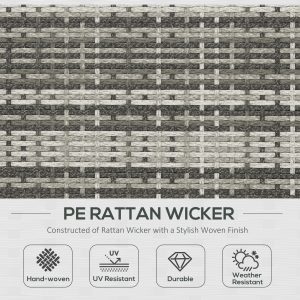 Outsunny 7 Pieces Patio Furniture Set, Rattan Conversation Set Garden Wicker Sofa Set with Washable Cushions and Coffee Table, for Deck Balcony Yard, Blue - Image 7