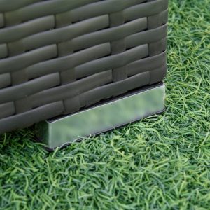 Outsunny 7 Pieces Patio Furniture Set, Rattan Conversation Set Garden Wicker Sofa Set with Washable Cushions and Coffee Table, for Deck Balcony Yard, Navy Blue - Image 11