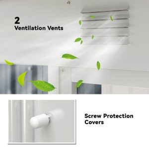 Outsunny 7' x 4' Outdoor Storage Shed, Metal Garden Shed with Lockable Sliding Doors and Vents, Grey - Image 6