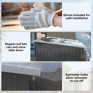 Outsunny 8.5' x 6' Galvanised Steel Outdoor Storage Shed, Garden Shed with Window, Lockable Wide Doors and Air Vents, Dark Grey - Image 7