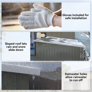 Outsunny 8.5' x 6' Galvanised Steel Outdoor Storage Shed, Garden Shed with Window, Lockable Wide Doors and Air Vents, Grey - Image 20