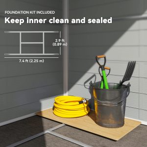 Outsunny 8' x 6' Plastic Garden Storage Shed with Latch Door, Vents, Sloped Roof, Light Grey - Image 6