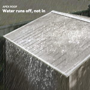 Outsunny 9.1'x6.4'x6.3' Garden Storage Shed w/ Foundation Kit Metal Tool Storage House w/ Double Doors Distressed Light Brown - Image 7