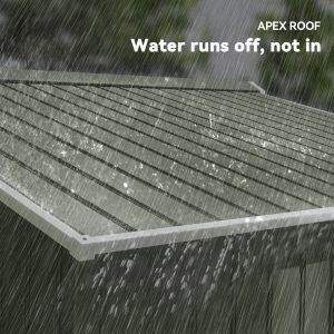 Outsunny 9.1'x6.4'x6.3' Garden Storage Shed w/ Foundation Kit Metal Tool Storage House w/ Double Doors Light Green - Image 7