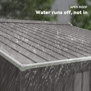 Outsunny 9x6 Galvanized Steel Ventilated Garden Storage Shed with Double Doors, Foundation Kit, Grey - Image 7