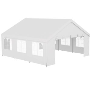 Outsunny Heavy Duty Party Tent, 19.5' x 19' Large Sun Shade Canopy Tent for Parties, Events, BBQ Grill, White - Image 19