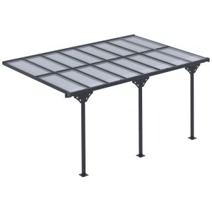 Outsunny Outdoor Pergola with Adjustable Height, 14ft x 10ft Outdoor Hardtop Pergola Gazebo, Restaurants & Homes, Grey - Image 2