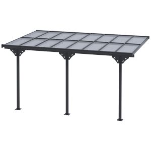 Outsunny Outdoor Pergola with Adjustable Height, 14ft x 10ft Outdoor Hardtop Pergola Gazebo, Restaurants & Homes, Grey - Image 13