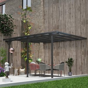 Outsunny Outdoor Pergola with Adjustable Height, 14ft x 10ft Outdoor Hardtop Pergola Gazebo, Restaurants & Homes, Grey - Image 7