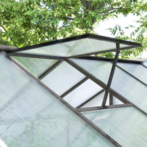 Outsunny Polycarbonate Greenhouse, Aluminum Walk-In Green House Kit Garden, 6' x 10' x 6.4', Charcoal Grey - Image 16