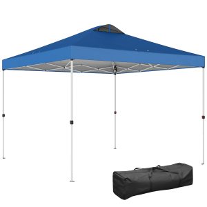 Outsunny Pop Up Canopy Waterproof Canopy Tent with Carrying Bag for Parties Garden BBQs 9.8' x 9.8', Blue - Image 11
