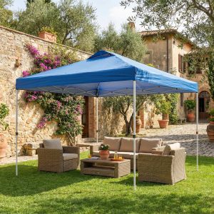 Outsunny Pop Up Canopy Waterproof Canopy Tent with Carrying Bag for Parties Garden BBQs 9.8' x 9.8', Blue - Image 8