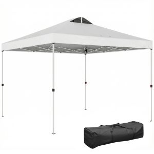 Outsunny Pop Up Canopy Waterproof Canopy Tent with Carrying Bag for Parties Garden BBQs 9.8' x 9.8' White - Image 21