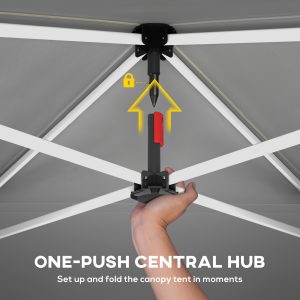 Outsunny Pop Up Canopy Waterproof Canopy Tent with Carrying Bag for Parties Garden BBQs 9.8' x 9.8' White - Image 14