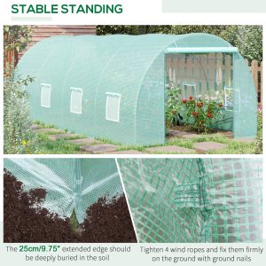 Outsunny Walk-in Greenhouse 20x10x7ft Heavy Duty Outdoor Backyard Seed Plant Vegetables Grow Warm House Green - Image 6