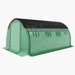 Outsunny Walk-in Tunnel Greenhouse, Plant Hot House with Sunshade Net, Roll-up Mesh Sidewalls, 2 Doors, 10' x 13' x 6.5' , Green - Image 2