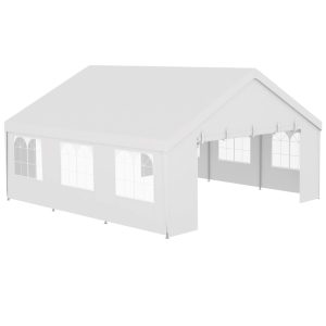 Outsunny Heavy Duty Party Tent, 19.5' x 19' Large Sun Shade Canopy Tent for Parties, Events, BBQ Grill, White - Image 2