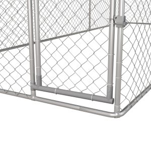 PawHut 19.7' x 7.5' x 4.9' Outdoor Dog Kennel Dog Run with Waterproof, UV Resistant Cover for Medium Large Sized Dogs, Silver - Image 10