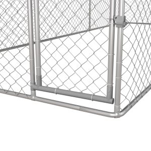 PawHut 19.7' x 7.5' x 7.5' Large Outdoor Dog Kennel Tall Dog Run with Waterproof , UV Resistant Cover, for Large Dogs, Silver - Image 10