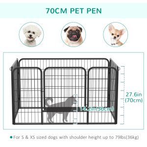 PawHut 32"W 4-Panel Metal Dog Pen Exercise Pet Playpen Dog Indoor/Outdoor Fence, Black - Image 5