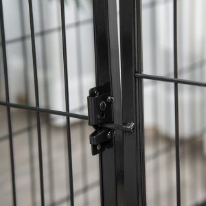 PawHut 32"W 4-Panel Metal Dog Pen Exercise Pet Playpen Dog Indoor/Outdoor Fence, Black - Image 9