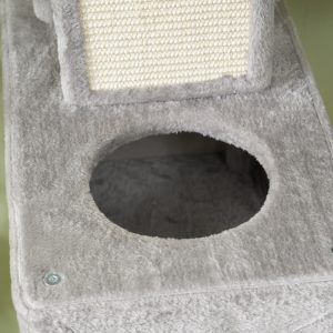 PawHut 81" Large Cat Tree w/ Scratching Posts, Condos, Beds, Hammocks, Jumping Platforms, Toy Balls, Rope Cat Toy, Light Grey - Image 9
