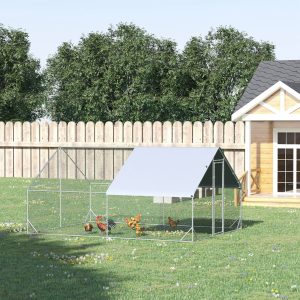 PawHut 9.8' x 13.1' x 6.6' Chicken Coop Cage, Outdoor Hen House w/Cover & Lockable Door - Image 9