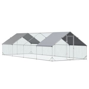 PawHut 9.8' x 26.2' x 6.6' Chicken Coop Cage, Outdoor Hen House w/Cover & Lockable Door - Image 2