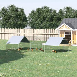 PawHut 9.8' x 26.2' x 6.6' Chicken Coop Cage, Outdoor Hen House w/Cover & Lockable Door - Image 8
