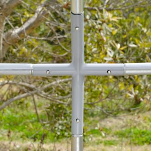 PawHut Galvanized Large Metal Chicken Coop Cage Walk-in Enclosure Poultry Hen Run House Playpen Rabbit Hutch with Cover for Outdoor Backyard 9.2' x 18.7' x 6.5' Silver - Image 9