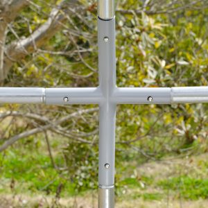 PawHut Galvanized Large Metal Chicken Coop Cage Walk-in Enclosure Poultry Hen Run House Playpen Rabbit Hutch with Cover for Outdoor Backyard 9.2' x 24.9' x 6.5' Silver - Image 10