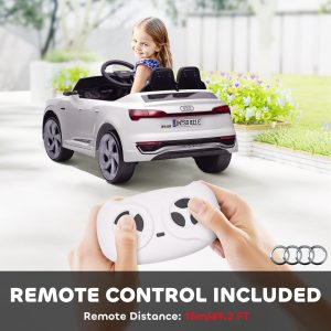 Qaba 12V Battery Powered Kids Electric Car, Audi Q8 etron Sportback Licensed Ride on Car w/ Remote Control, White - Image 15