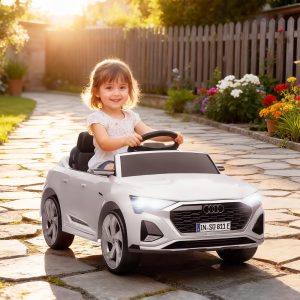 Qaba 12V Battery Powered Kids Electric Car, Audi Q8 etron Sportback Licensed Ride on Car w/ Remote Control, White - Image 18