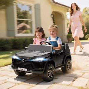 Qaba 12V Ride On Car, Licensed Lexus GX550, 2-Seater Kids Electric Vehicle with Remote Control and Suspension System, Black - Image 1