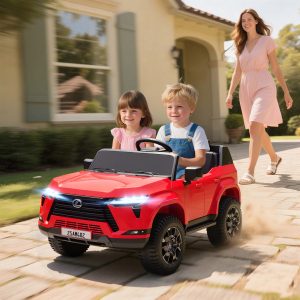 Qaba 12V Ride On Car, Licensed Lexus GX550, 2-Seater Kids Electric Vehicle with Remote Control and Suspension System, Red - Image 1