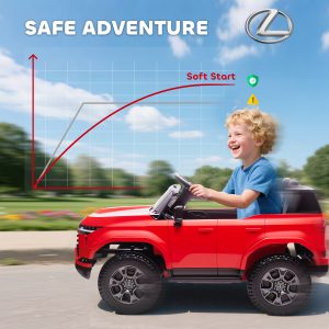 Qaba 12V Ride On Car, Licensed Lexus GX550, 2-Seater Kids Electric Vehicle with Remote Control and Suspension System, Red - Image 17