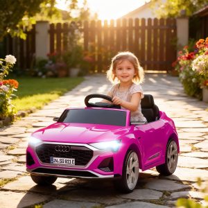 Qaba 12V Ride-On Car with Remote Control, Battery Powered Audi Q8 etron Sportback Licensed, for Kids 3-4 years old, Pink - Image 1