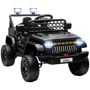 Qaba 12V Ride on Truck, Electric Car for Kids with Remote Control, Suspension, 3 Speeds, USB Music Headlights, Black - Image 11