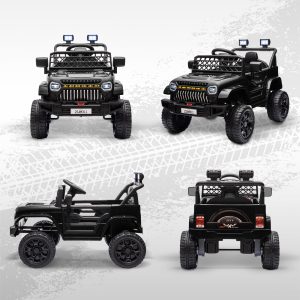 Qaba 12V Ride on Truck, Electric Car for Kids with Remote Control, Suspension, 3 Speeds, USB Music Headlights, Black - Image 10