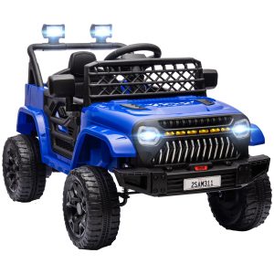 Qaba 12V Ride on Truck, Electric Car for Kids with Remote Control, Suspension, 3 Speeds, USB Music Headlights, Dark Blue - Image 11