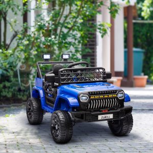 Qaba 12V Ride on Truck, Electric Car for Kids with Remote Control, Suspension, 3 Speeds, USB Music Headlights, Dark Blue - Image 8