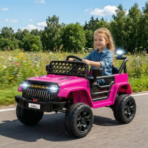 Qaba 12V Ride on Truck, Electric Car for Kids with Remote Control, Suspension, 3 Speeds, USB Music Headlights, Pink - Image 27