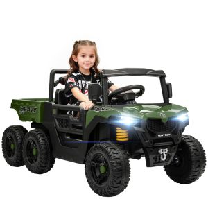 Qaba 24V 4WD Kids Ride On Truck with 6 Wheels Electric Ride On Car with Remote, Dump Bed for 3-8 Years, Green - Image 21
