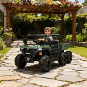 Qaba 24V 4WD Kids Ride On Truck with 6 Wheels Electric Ride On Car with Remote, Dump Bed for 3-8 Years, Green - Image 18