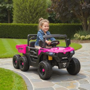 Qaba 24V 4WD Kids Ride On Truck with 6 Wheels Electric Ride On Car with Remote, Dump Bed for 3-8 Years, Pink - Image 27
